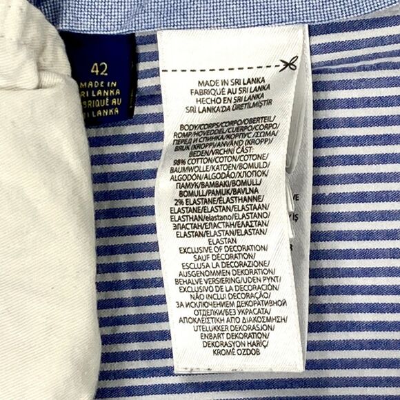 Polo Ralph Lauren Seersucker Short Men 42 Blue Nautical Golf Country Club Preppy - Picture 12 of 13